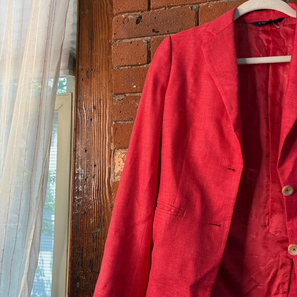 Brooks Brothers Stellita Fit Loro Piana Summertime Blazer in Ruby Pink Sz 4 - Picture 8 of 12
